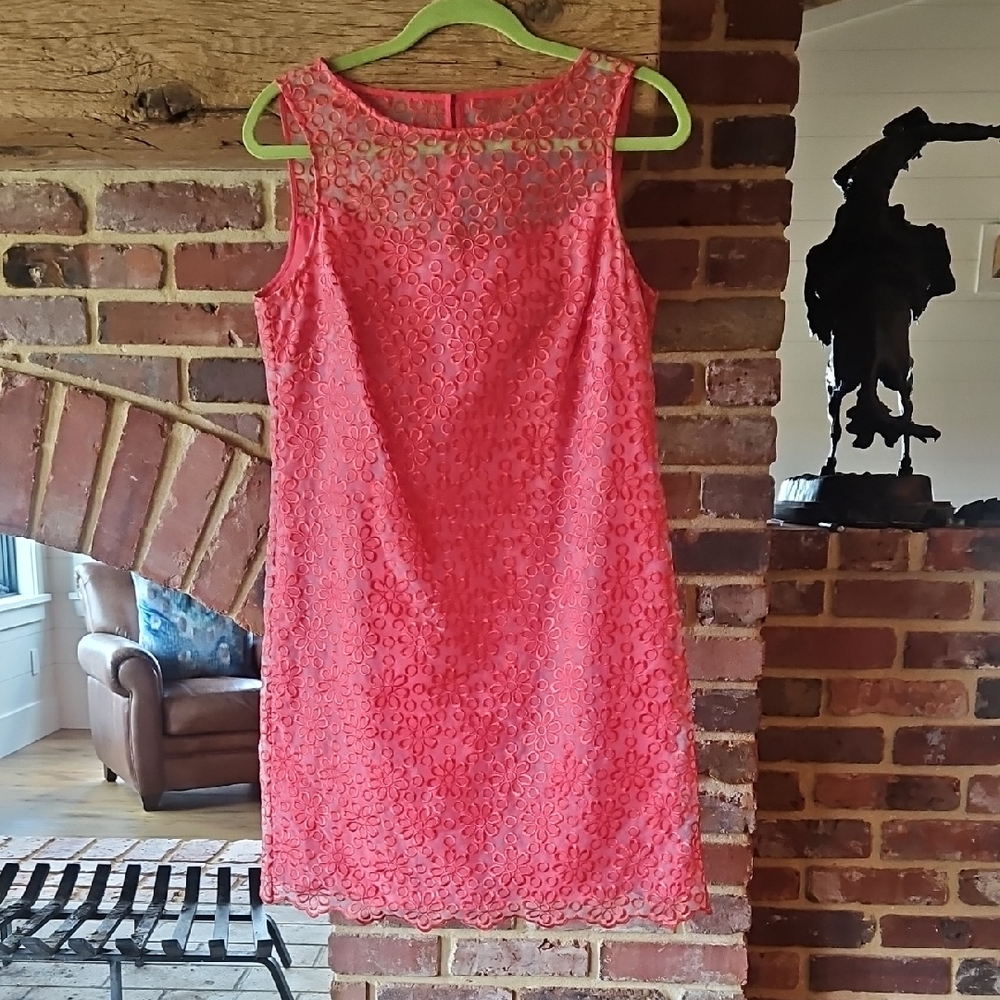 Donna Morgan Pink Eyelet Dress Size 6